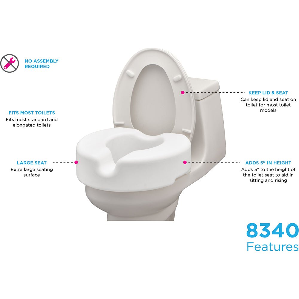 5" Non Locking Raised Toilet Seat