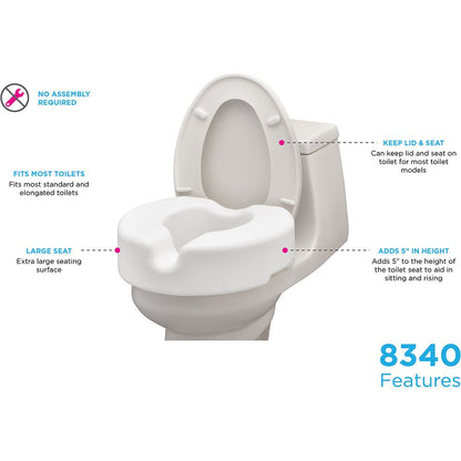 5" Non Locking Raised Toilet Seat