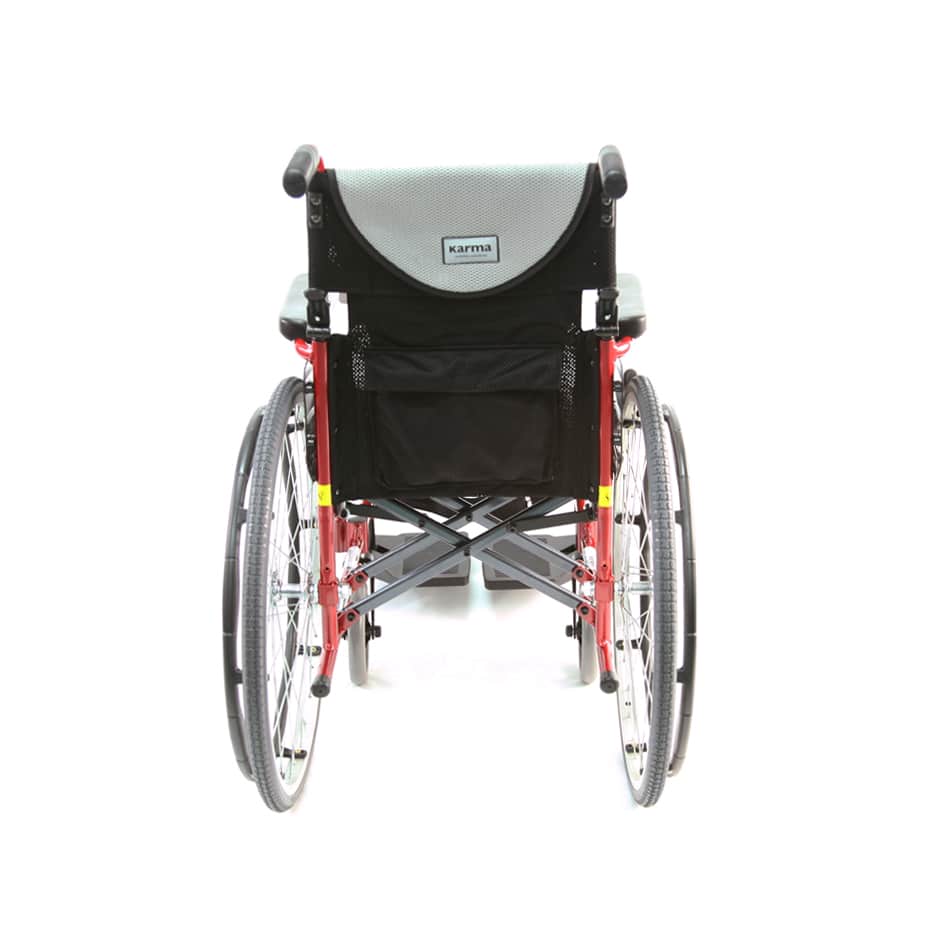 S-Ergo 105 18" seat Ergonomic Wheelchair with Fixed Footrest in Silver
