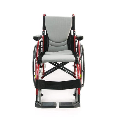 S-Ergo 105 18" seat Ergonomic Wheelchair with Fixed Footrest in Silver