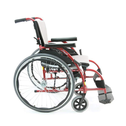 S-Ergo 105 18" seat Ergonomic Wheelchair with Fixed Footrest in Silver