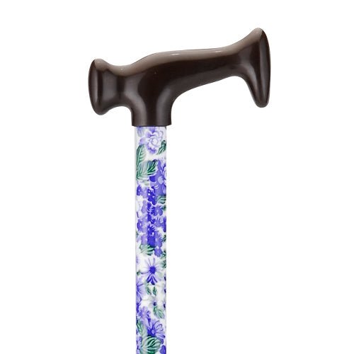 T-Grip Molded Handle CaneLilacs & Green Leaves