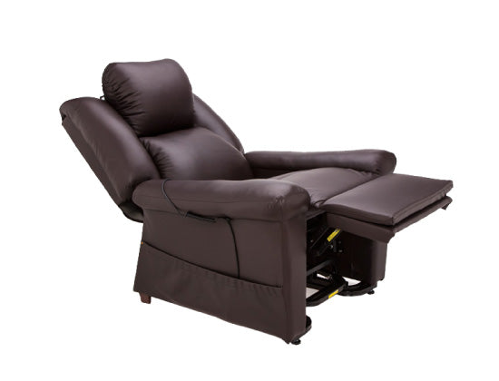 Reclining lift chair with extended footrest